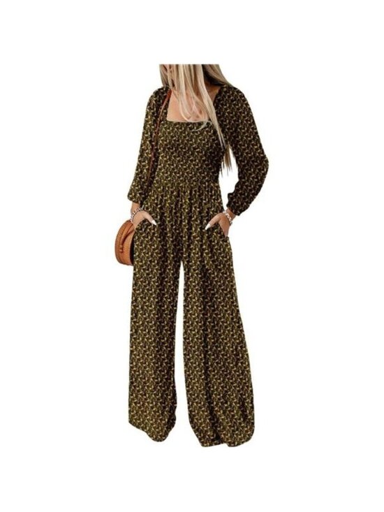 Tops - Women's Casual Loose Overalls Jumpsuits Printed Rompers With Pockets